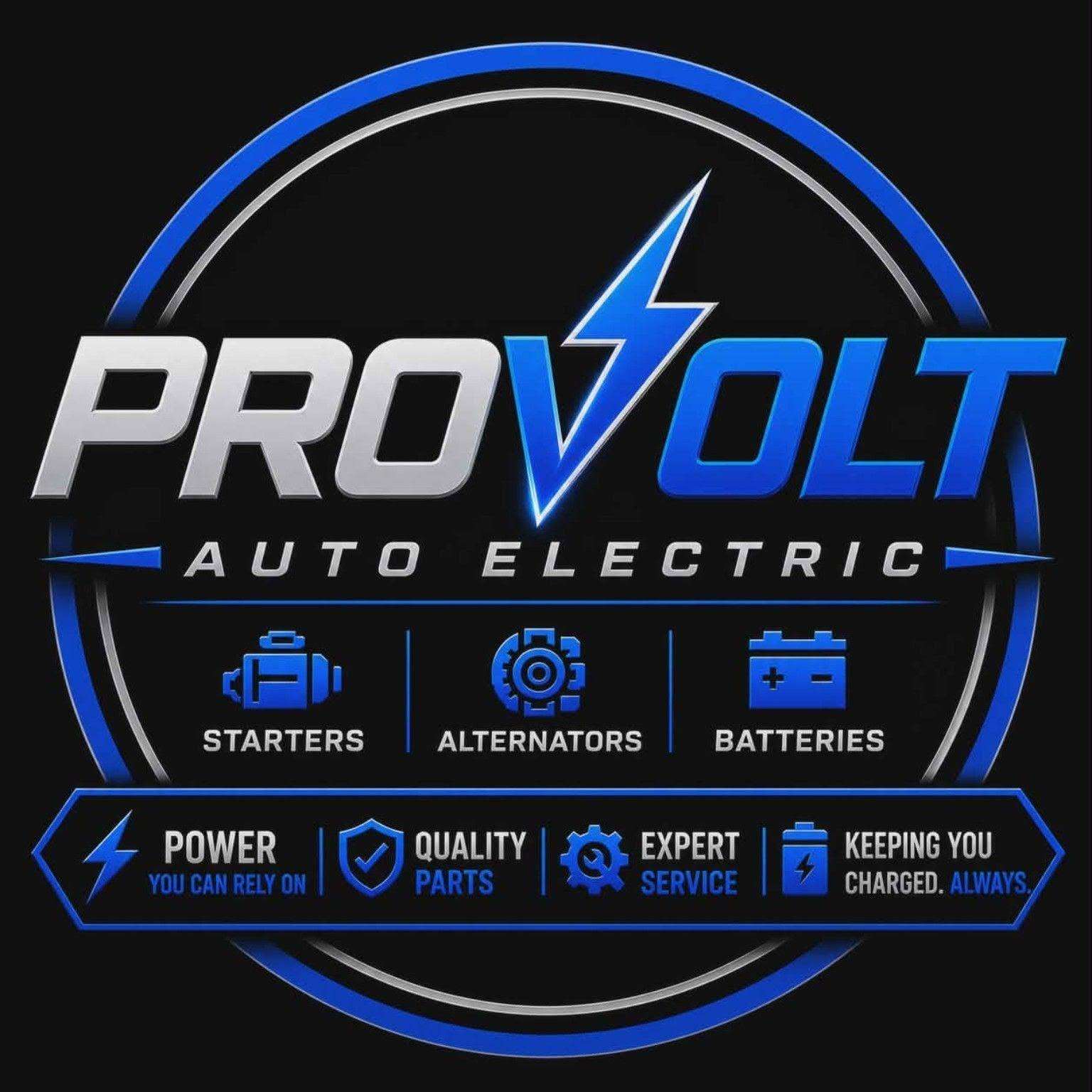 ProVolt Auto Electric logo for starter, alternator, battery, and auto electrical service in Fort Smith, Arkansas